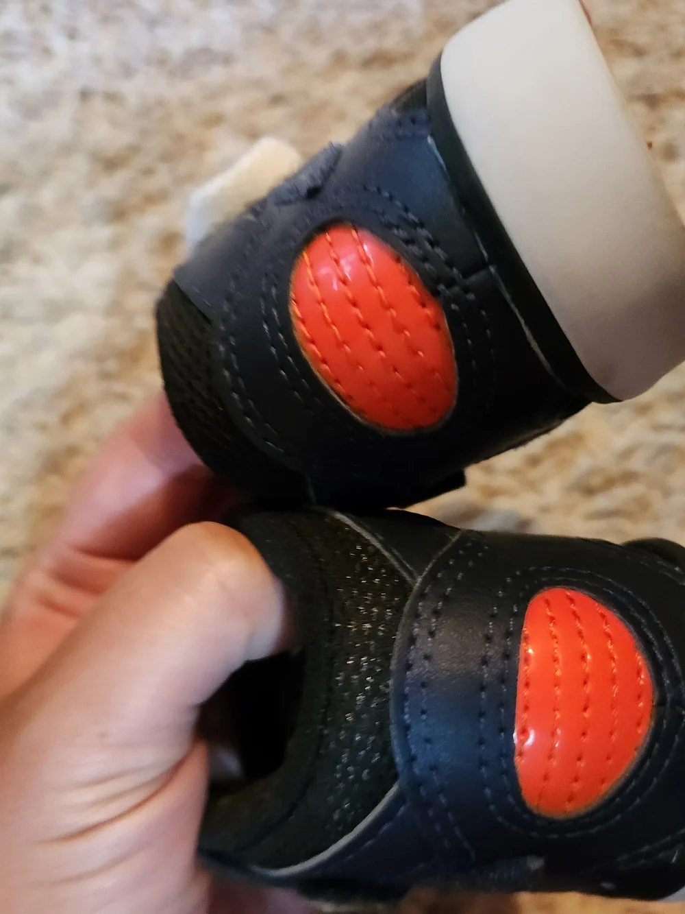 adidas Kids Black and White High-Top Sneakers with Orange Accent